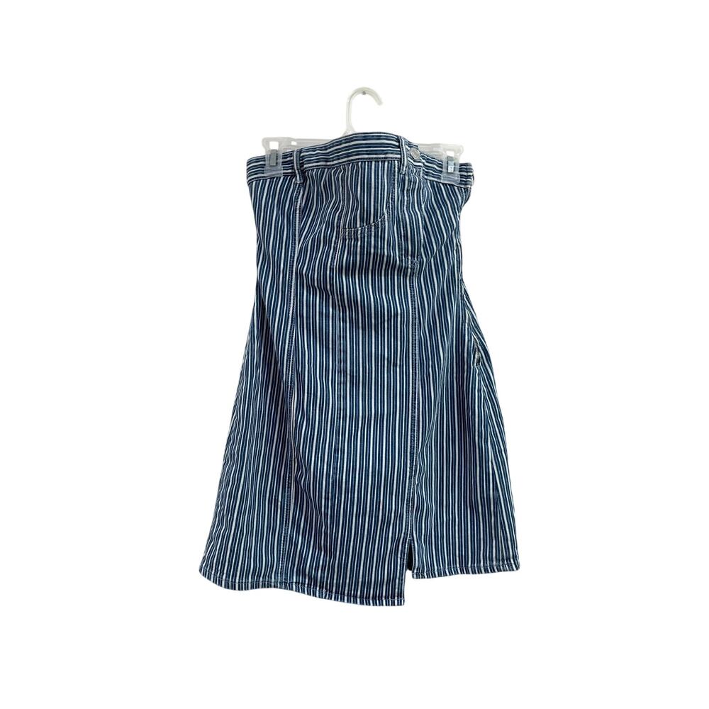 Zara‎ Blue Stripe Strapless Denim Tube Y2K Mini Dress Size Medium